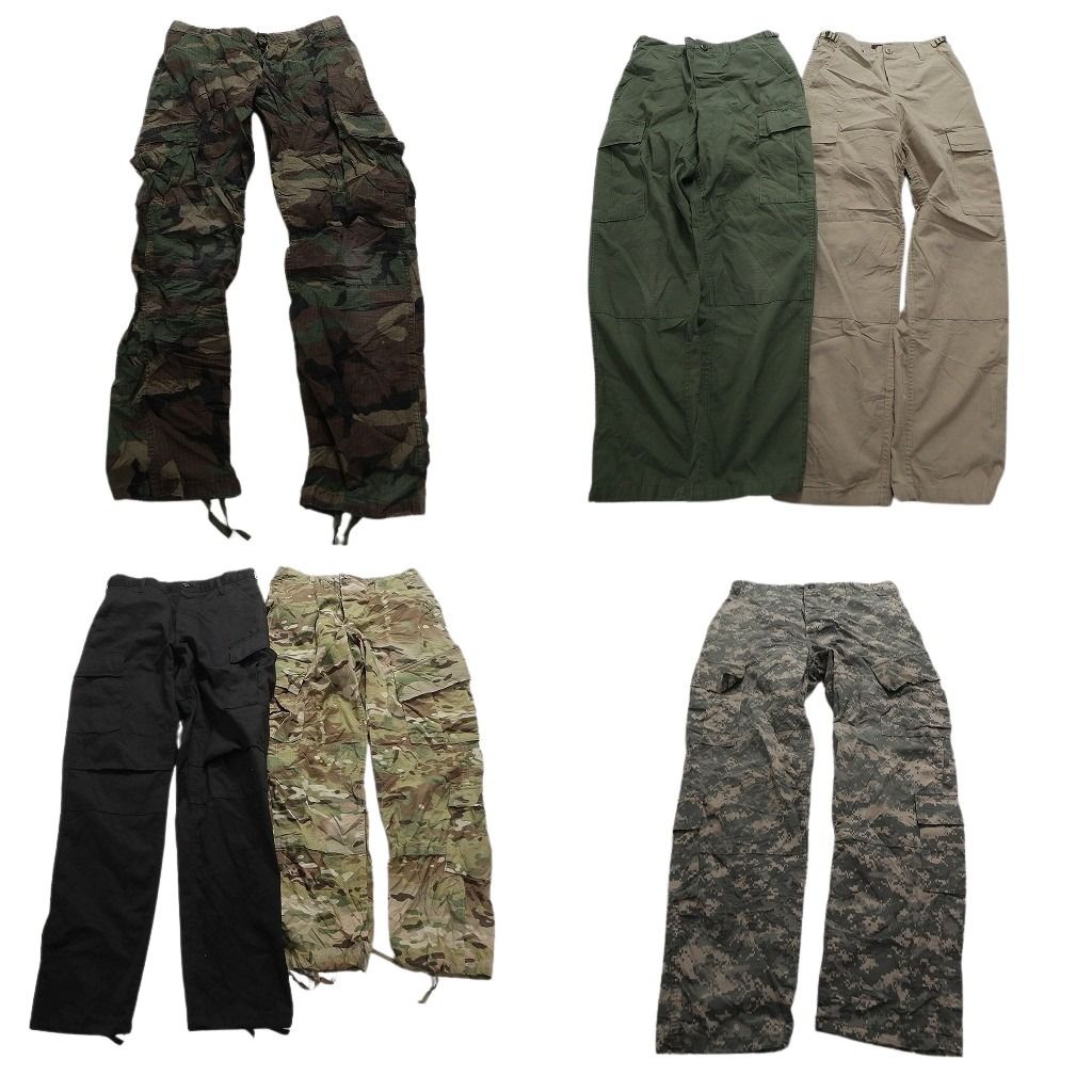 古着卸 まとめ売り 米軍民間 フィールドパンツ ミリタリー 6枚セット (メンズ XS /S /M ) デジタルカモ 無地 マルチカム 中古 古着 MY6032