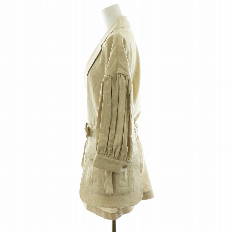 コエル COEL ベルト付きリネンジャケット テーラードジャケット 麻混 38 M ベージュ 183202012 AN9 GY36