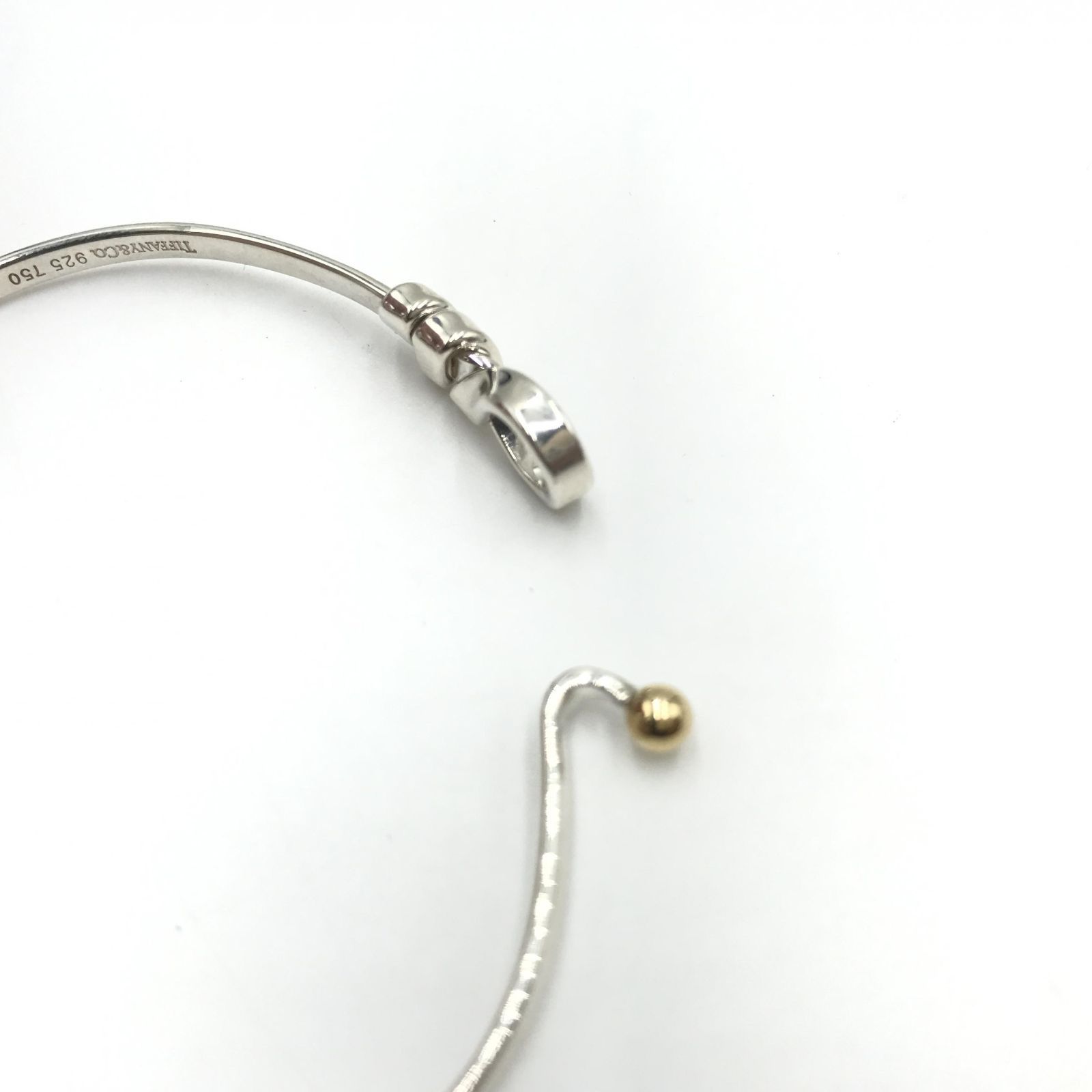 【希少サイズ】　ティファニー　フックアンドアイ　ブレスレット　750 k18 TIFFANY&Co. ティファニー フック＆アイ バングル 750 K18YG