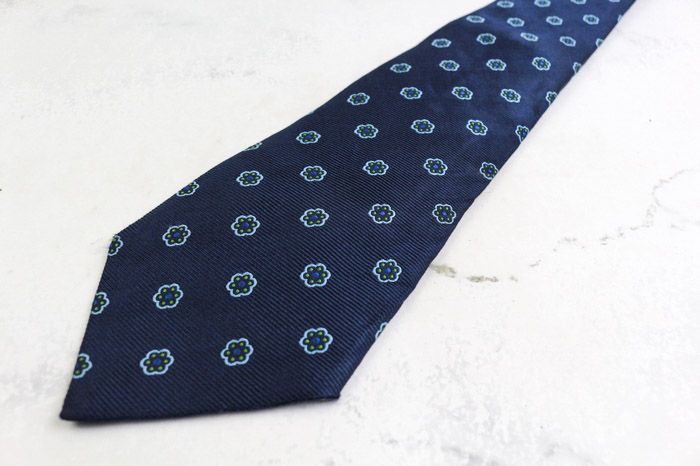 FRANCO BASSI 花柄 ネクタイ ネイビー FRANCO BASSI ネイビー シルク