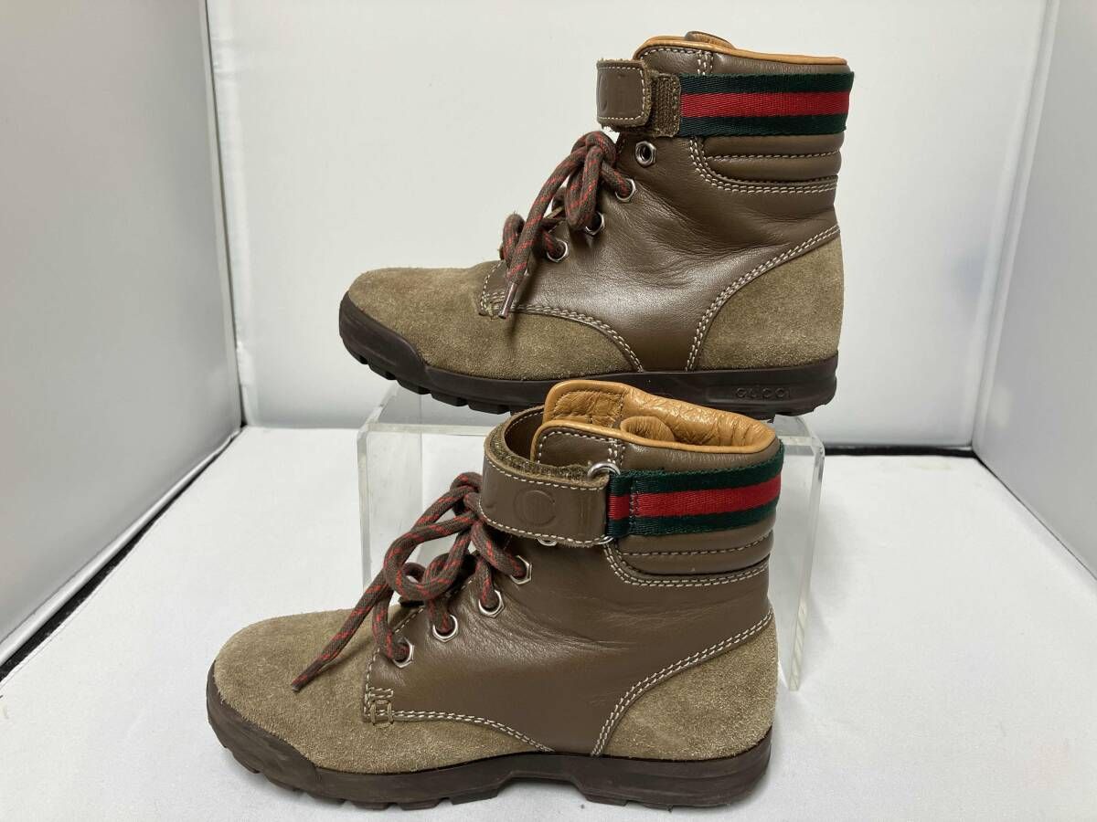 GUCCI BROWN SUEDE HIKING BOOTS グッチ ブラウン スェード ハイキング ブーツ サイズ29 17.5cm
