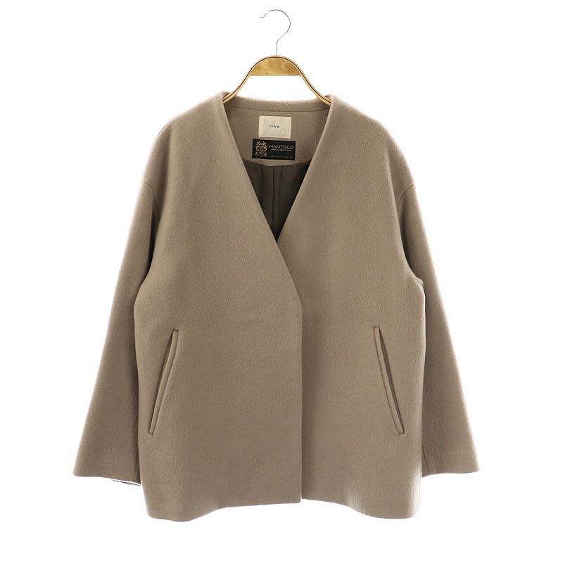IENA イエナ MANTECO ショート丈コート 38 グレー系 イエナ IENA MANTECO ショートコート ノーカラー 38 グレー /AT
