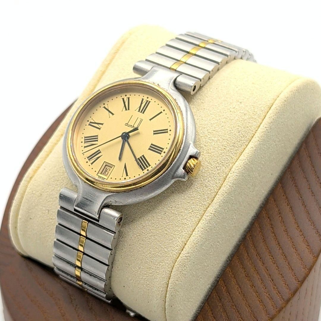 Dunhill Watch Quartz Men's Round Silver Gold dial Not Working