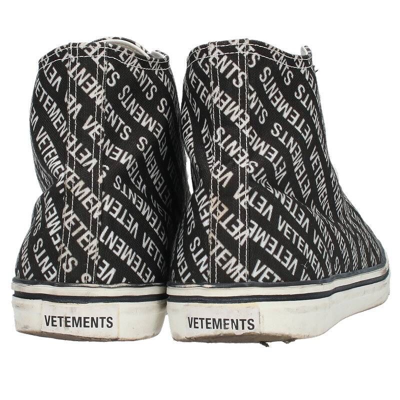 美品☆VETEMENTS☆ヴェトモン ロゴ プリント ハイカットスニーカー