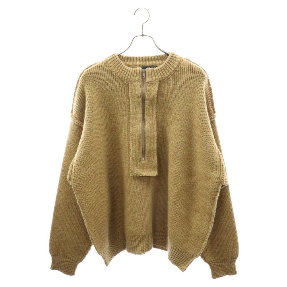 UNUSED (アンユーズド) Half zip sweater US2365 ハーフジップ ニットセーター ブラウン