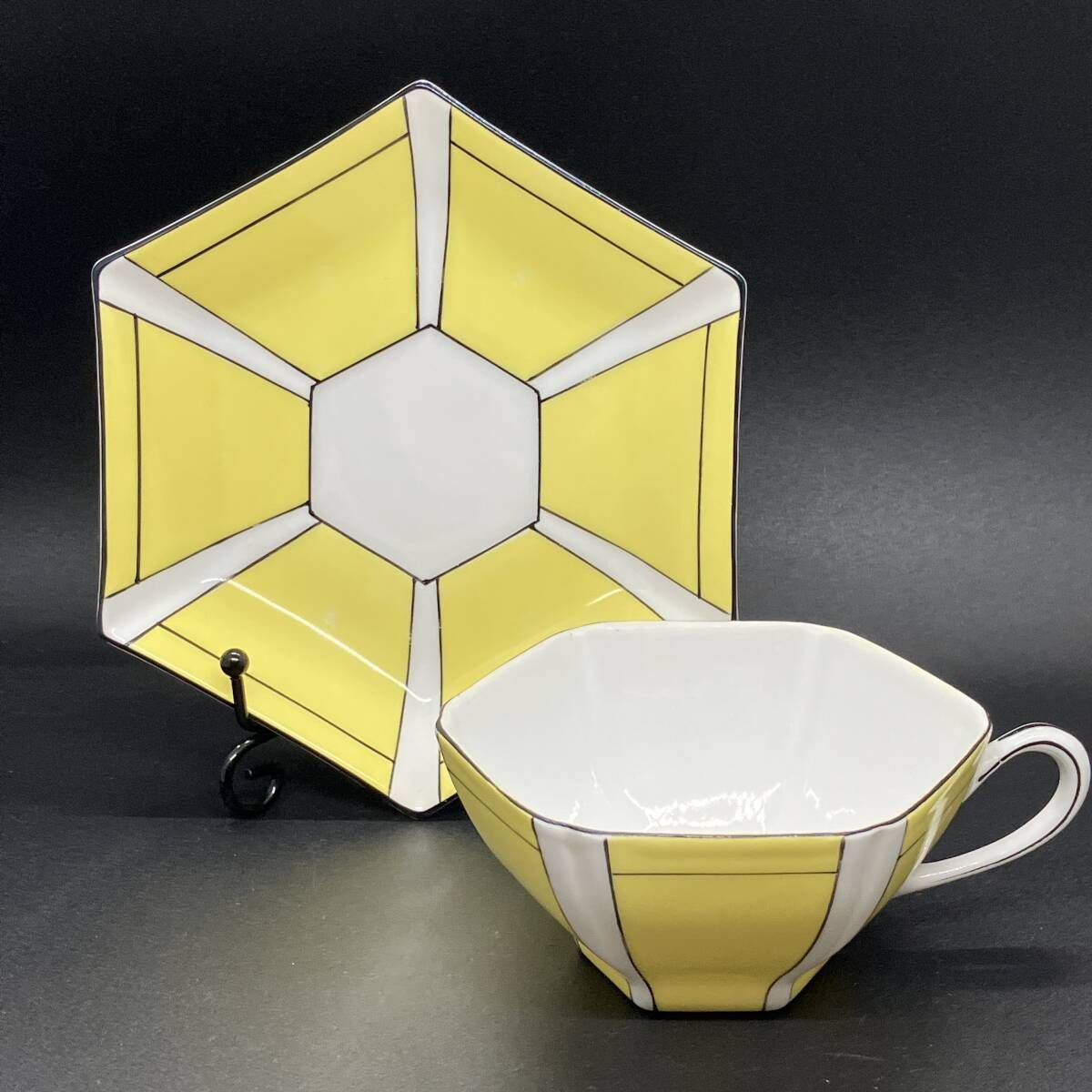 オールドノリタケ アールデコ イエロー ストライプ アンティーク