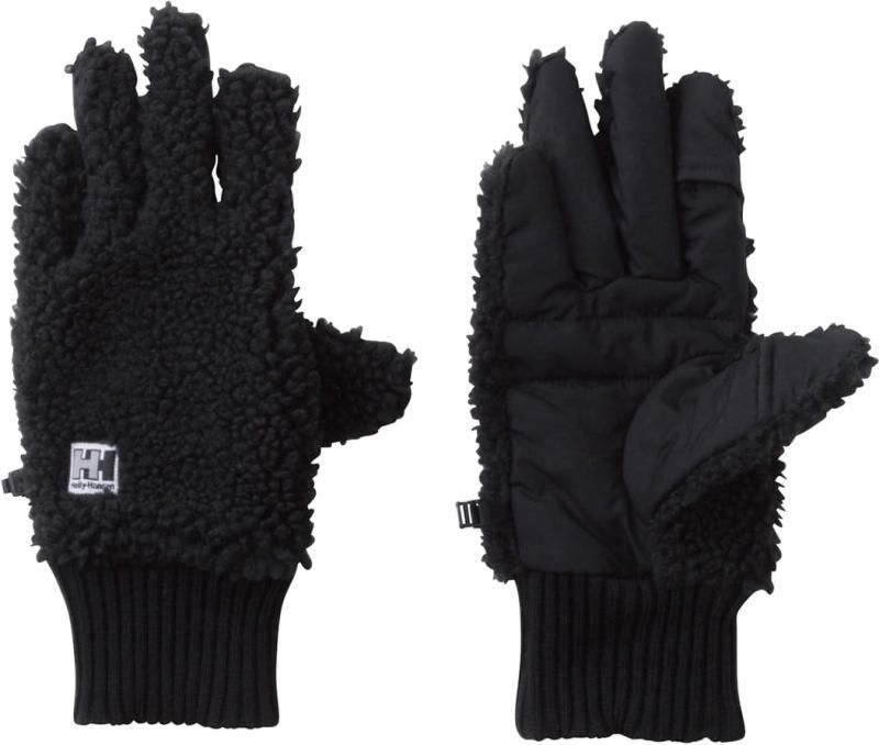 [ヘリーハンセン] 手袋 防風 防寒 フリース 厚手 保温 ファイバーパイルサーモグローブ ブラック L