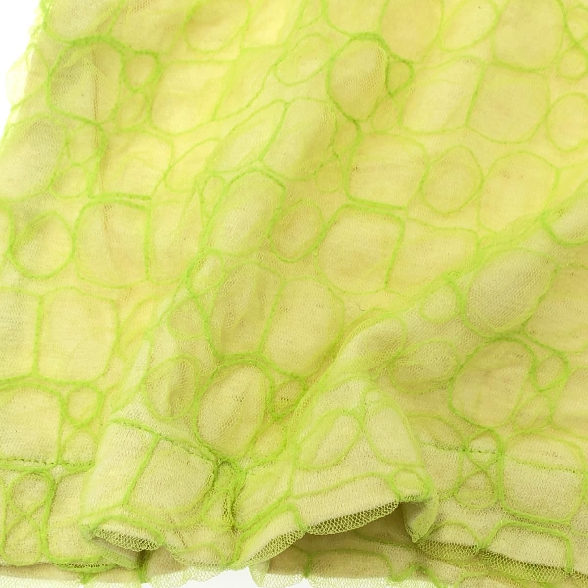 tricot COMME des GARCONS トリココムデギャルソン 総レース 総柄  半袖カットソー 良好  TT100550 AD2000 蛍光グリーン  レディース 良好 tricot COMME des GARCONS トリココムデギャルソン 総