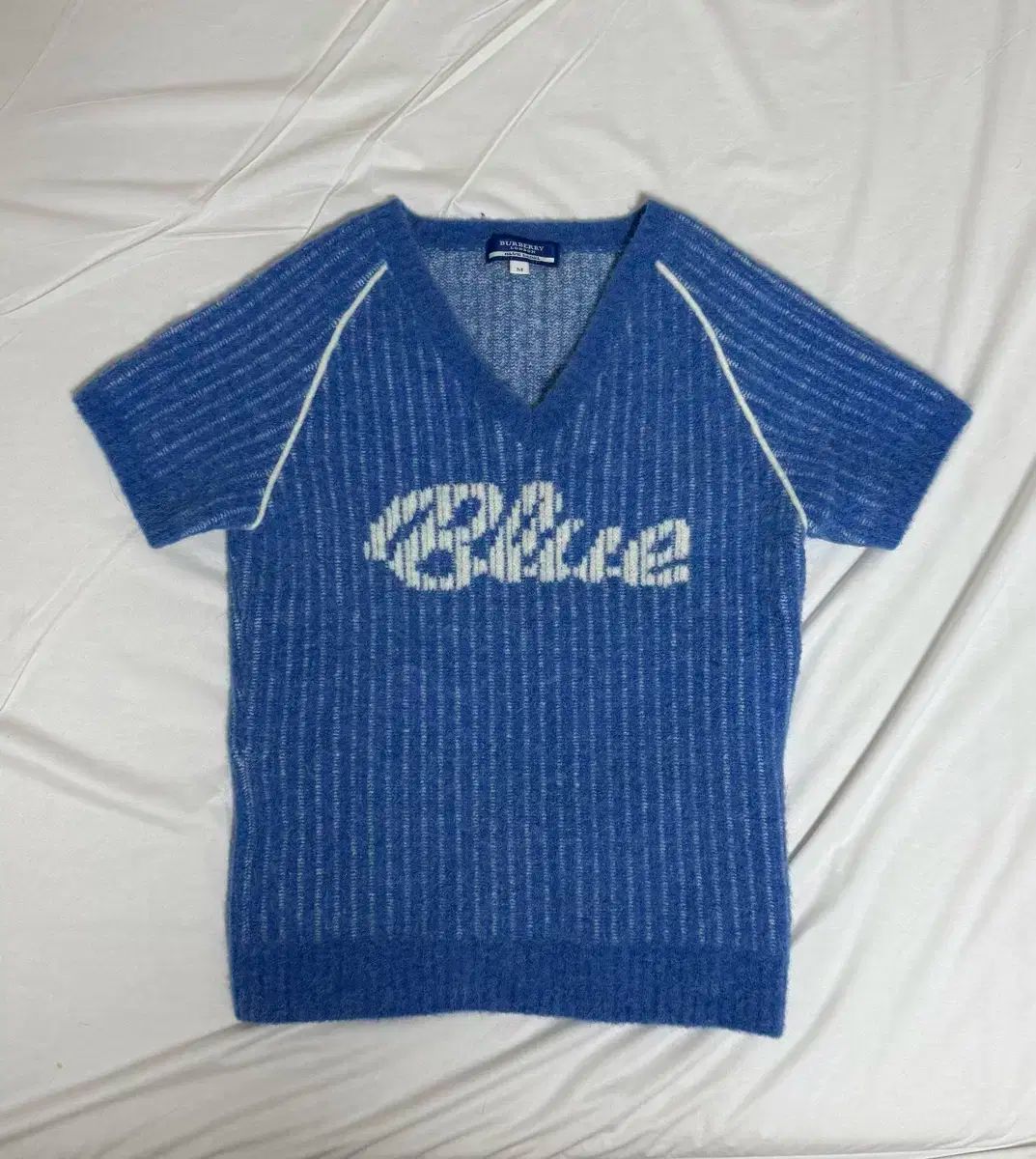 BURBERRY バーバリー ブルーレーベル 青 半袖 ニット