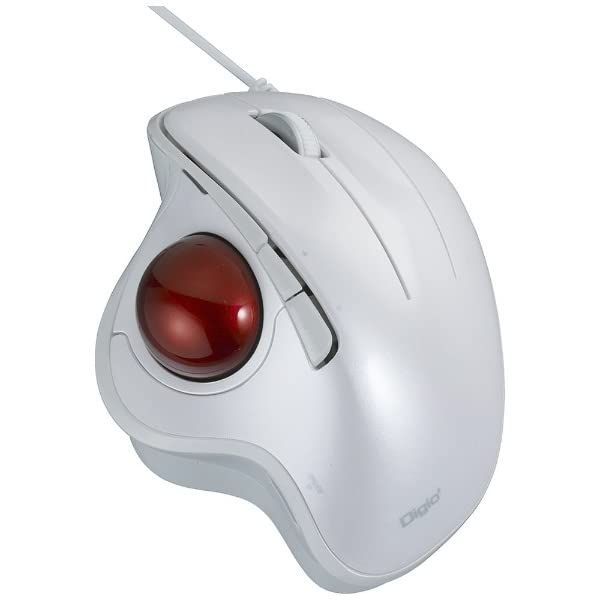 ホワイト ナカバヤシ Digio2トラックボールマウス 角度可変 有線 5ボタン 光学式 ホワイト MUS-TUIF181W