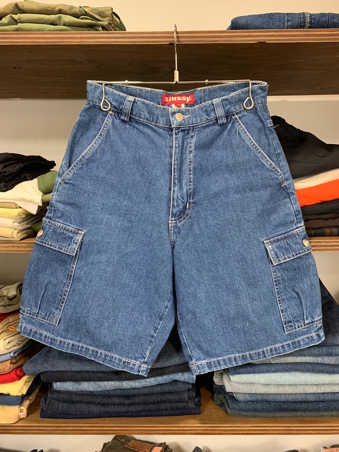 90s stussy denim shorts made in USA - メルカリ
