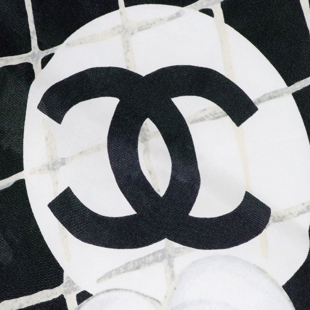 シャネル　カメリアスカーフ(ブラック) CHANEL シャネル✨スカーフ ストール ブラック カメリア