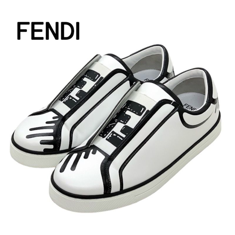 フェンディ FENDI スニーカー 靴 シューズ レザー ホワイト ブラック 