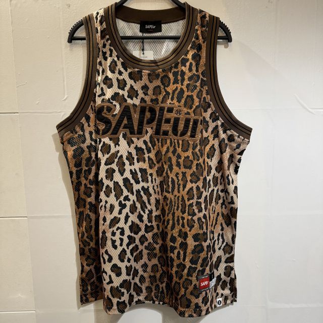 新品sapeur バスケットボール　タンクトップLサイズ SAPEur BASKET TANK TOP レオパード Lサイズ サプール