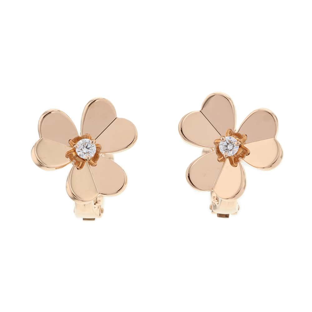 ヴァンクリーフ＆アーペル K18PG ダイヤモンド フリヴォル ピアス Van Cleef ＆ Arpels】ヴァンクリーフ&アーペル『K18PG