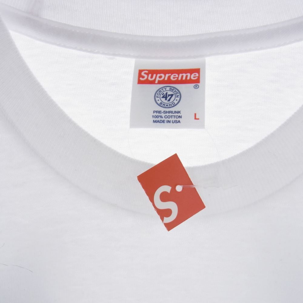 Supreme シュプリーム Ｔシャツ 15SS × New York Yankees Box Logo Tee ニューヨーク ヤンキース  ボックスロゴ Tシャツ ホワイト ホワイト系 L【中古】