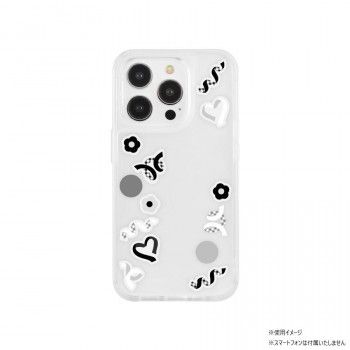 SHOWCASE+ iPhone15 Pro対応ケース (アクリルパーツ付き) ブラック＆ホワイト SWC-18BW