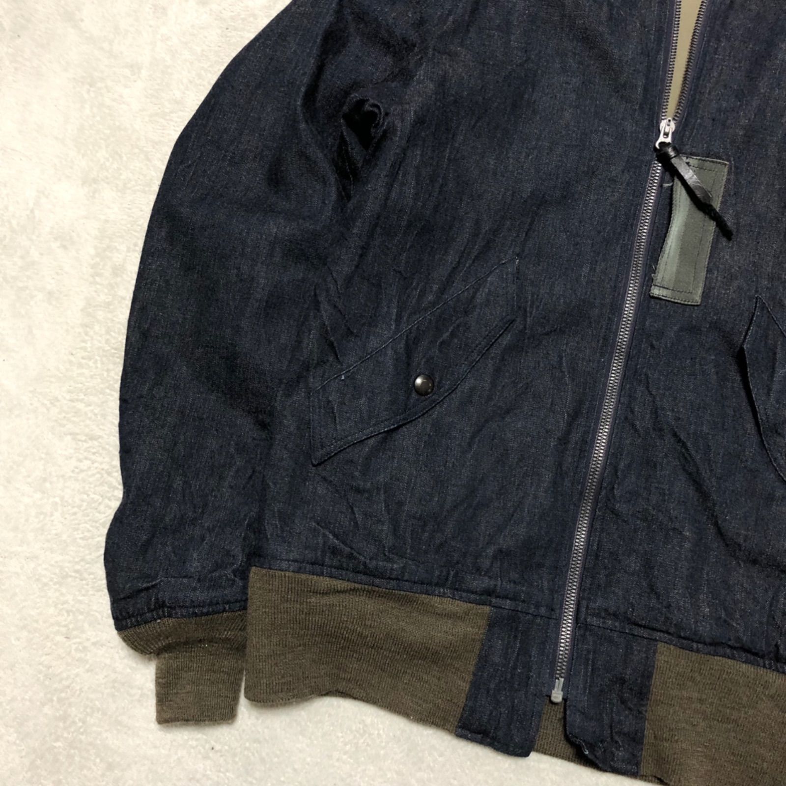 BUZZ RICKSON'S × SUGRA CANE 50周年記念モデル L-2B フライトジャケット デニム 50th ANNIVERSARY DENIM CIVILIAN MODEL Mサイズ ミリタリー 民間 インディゴ バズリクソンズ シュガーケーン