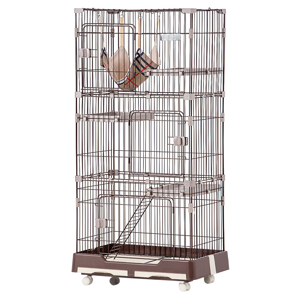 新品 猫ケージ 2段 キャットケージ ハンモック 広 ネコハウス 660-180