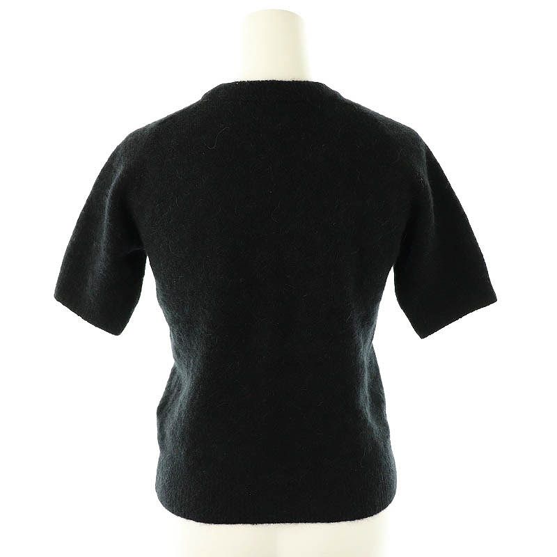 PATOU ブラック ロゴ入り 半袖ニット XS