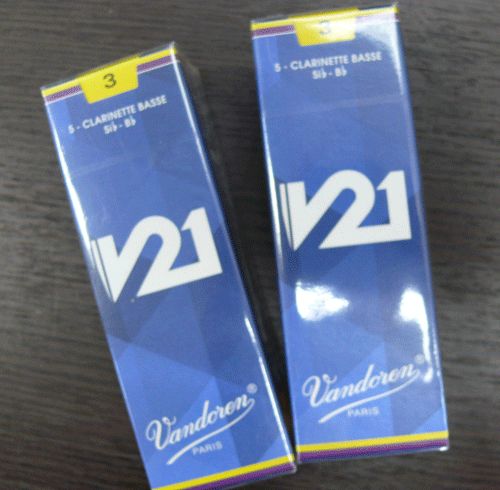 バンドーレン バスクラリネットリード V21 薄青箱 3番 2箱セット !