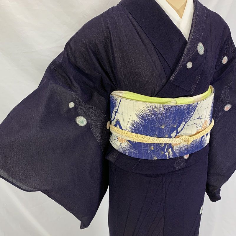 みさりん✴︎様　［ 名古屋帯/紗 ］本麻　生成り　笹　竹　銀糸　着物　夏着物　盛夏 みさりん✴︎様 ［ 名古屋帯/紗 ］本麻 生成り 笹 竹 銀糸 着物