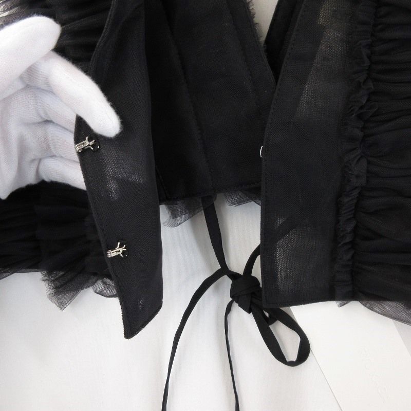 N RYU KAGA フリル ジレ ベスト チュール ブラック 黒 BLACK 未使用 RYU KAGA リュウカガ Bosom Tulle Vest 24SS 64RL02F