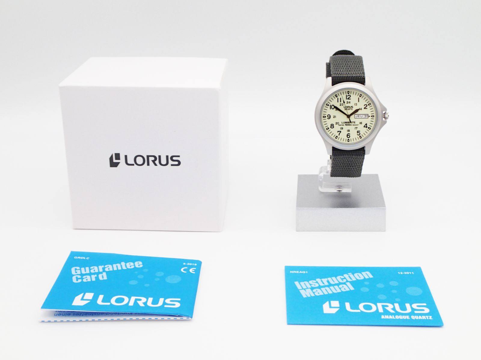 SEIKO LORUS Quartz Lumibrite Dark Grey Military Watch セイコー 
