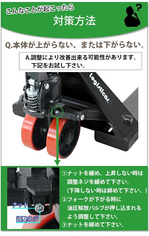 ハンドリフト 幅約550mm フォーク長さ約1140mm 約2t 約2.0t 約2000kg