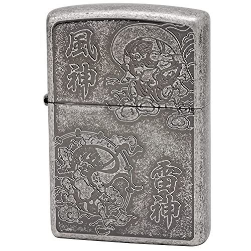 ジッポー(Zippo) ライター 防風 真鍮製 風神雷神 和柄 シルバー FURAI