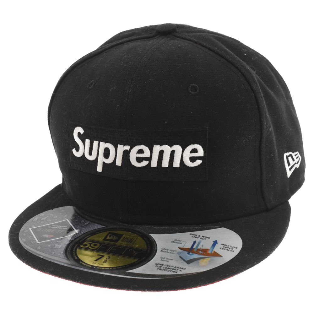 SUPREME (シュプリーム) 13AW ×NEWERA GORE-TEX BOX LOGO CAP ニューエラ ゴアテックス ボックスロゴ キャップ 帽子 7 3/8ブラック