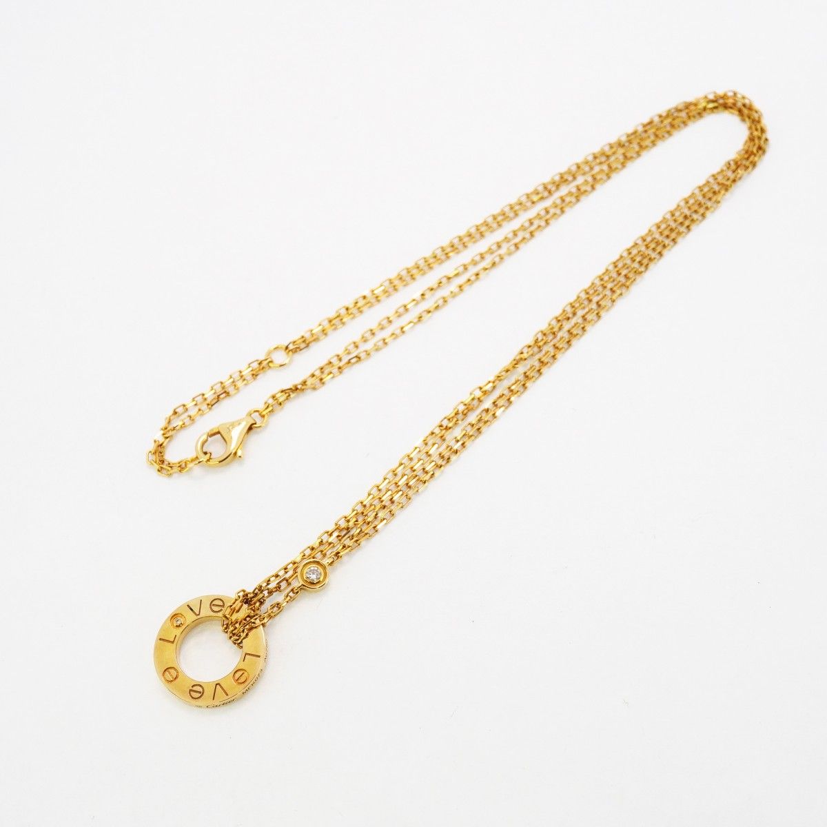 5jdb0930】カルティエ ネックレス ラブ 2PD K18YG イエローゴールド  