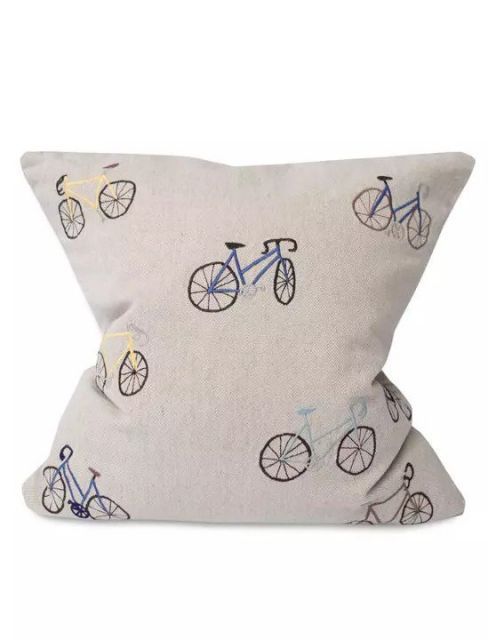 FINE LITTLE DAY | BICYCLES EMBROIDERED CUSHION COVER no.1658 | 48x48cm クッションカバー 刺繍 ファインリトルデイ