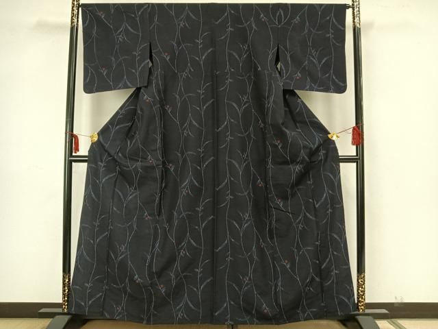 Pochiko裄直しK0880未使用 逸品 単衣 上品 正絹お召 ます岩屋 平和屋着物□上質な小紋 格子花文 正絹 逸品 AAAX8486ma 平和屋着物