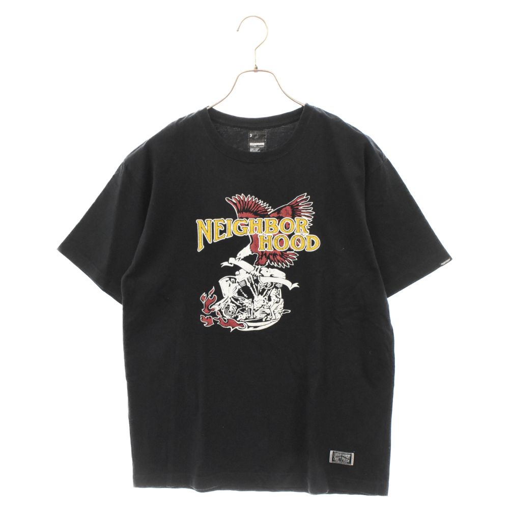 NEIGHBORHOOD (ネイバーフッド) プリント クルーネック 半袖カットソー Tシャツ ブラック