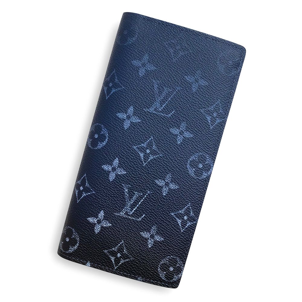 LOUIS VUITTON ネイビー 長財布 ルイ ヴィトン ポルトフォイユ ブラザ NM 二つ折り長財布