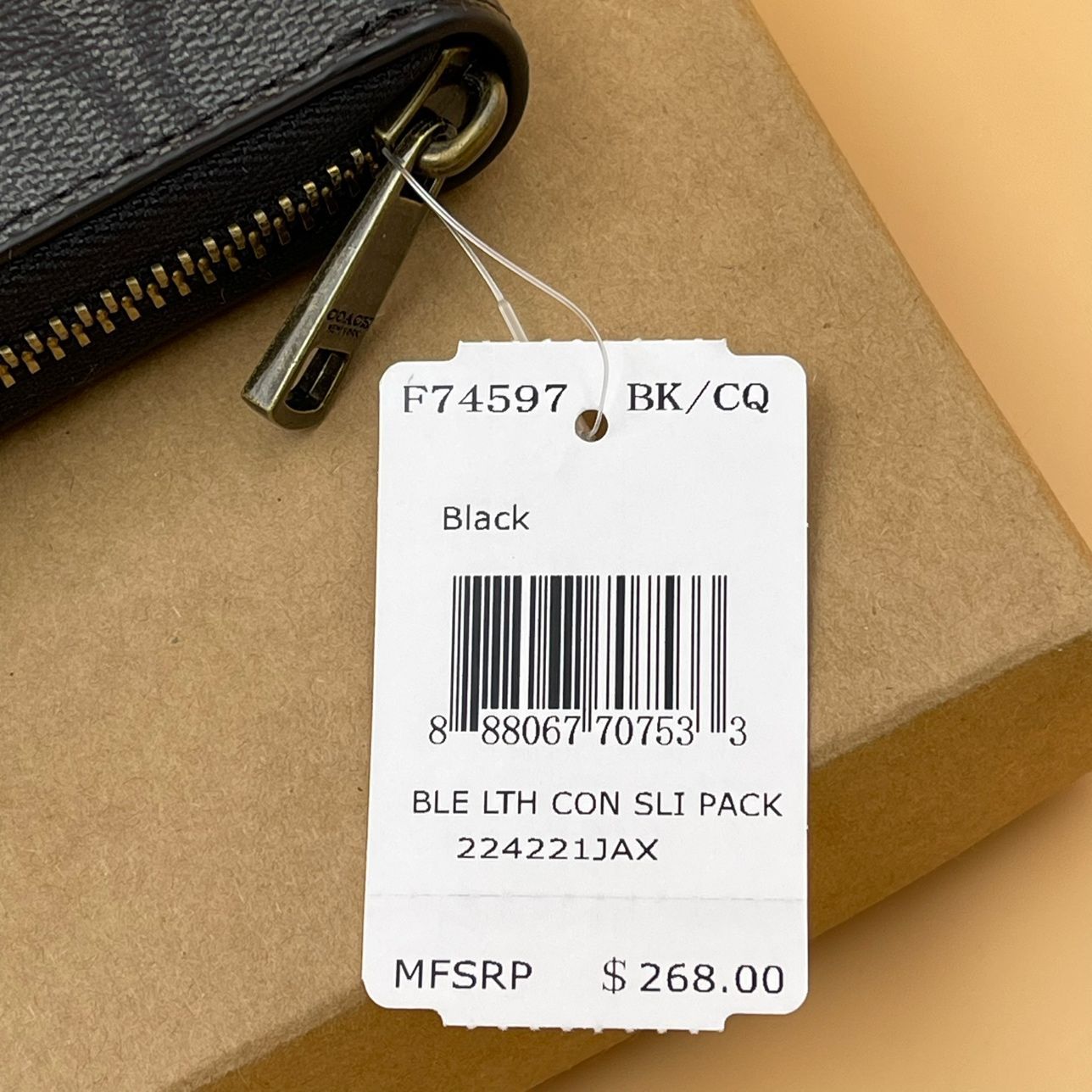 未使用】COACH コーチ 長財布 F74597 BK/CQ シグネチャー