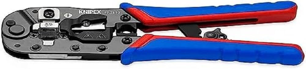 クニペックス KNIPEX ケーブル切断 丸ケーブルストリップ 一般的なRJ45プラグの圧着が ウエスタンプラグ圧着ペンチ 8ピン 9751-13