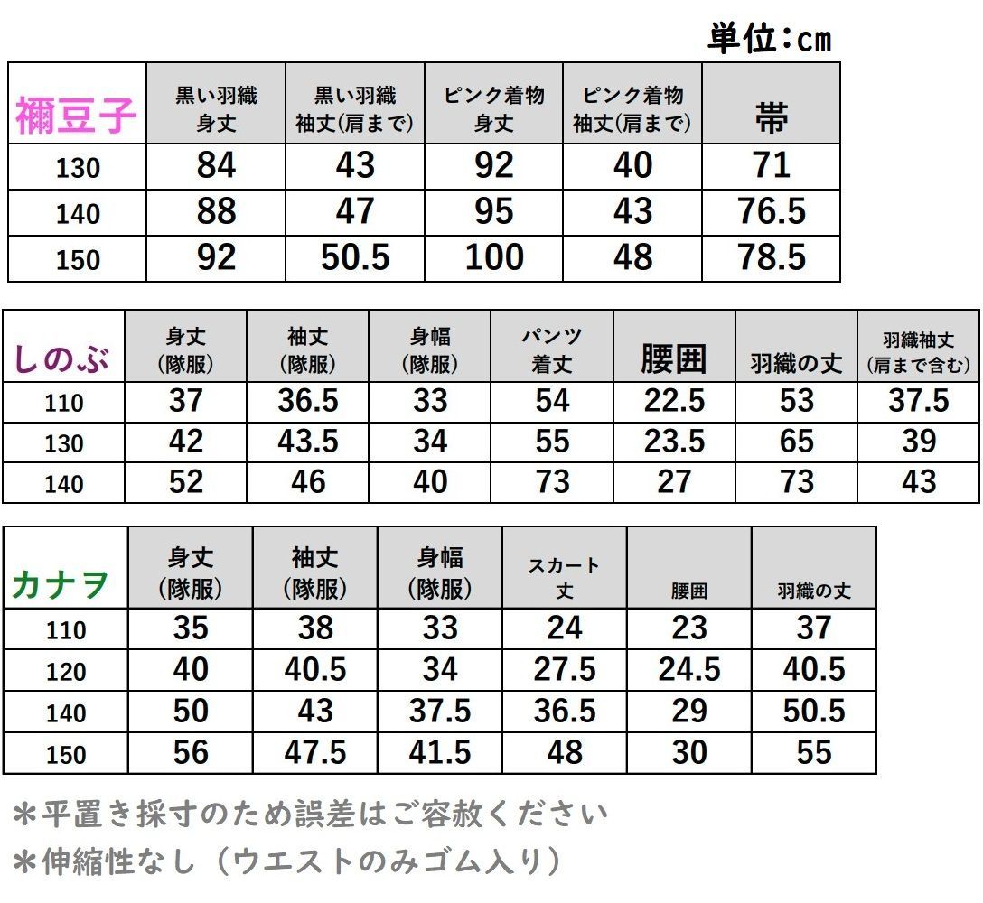 女の子 コスプレ 110 120 130 140 150 禰豆子 胡蝶しのぶ 栗花落