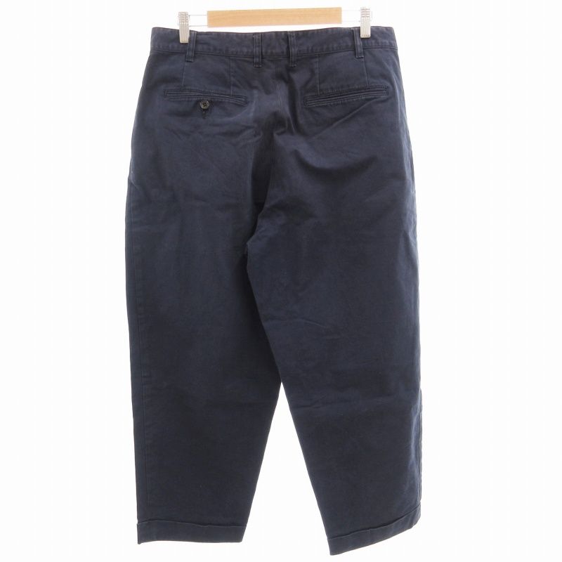 BEAMS PLUS 2プリーツチノ　トラウザーズ　ブラック　M ビームスプラス BEAMS+ 2 Pleats Twill 2プリーツ チノツイル