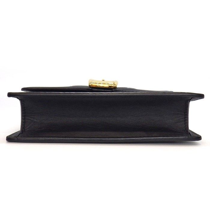 グッチ GUCCI ショルダーバッグ シルヴィ スーパーミニバッグ 494646 ブラック レザー ゴールド金具 【中古】 グッチ GUCCI ショルダーバッグ シルヴィ スーパーミニバッグ 494646