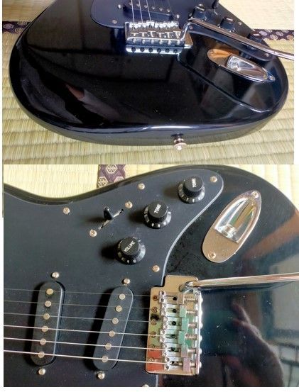 エレキギター ストラト ブラック 黒 動作品 Fenderではありません 最初