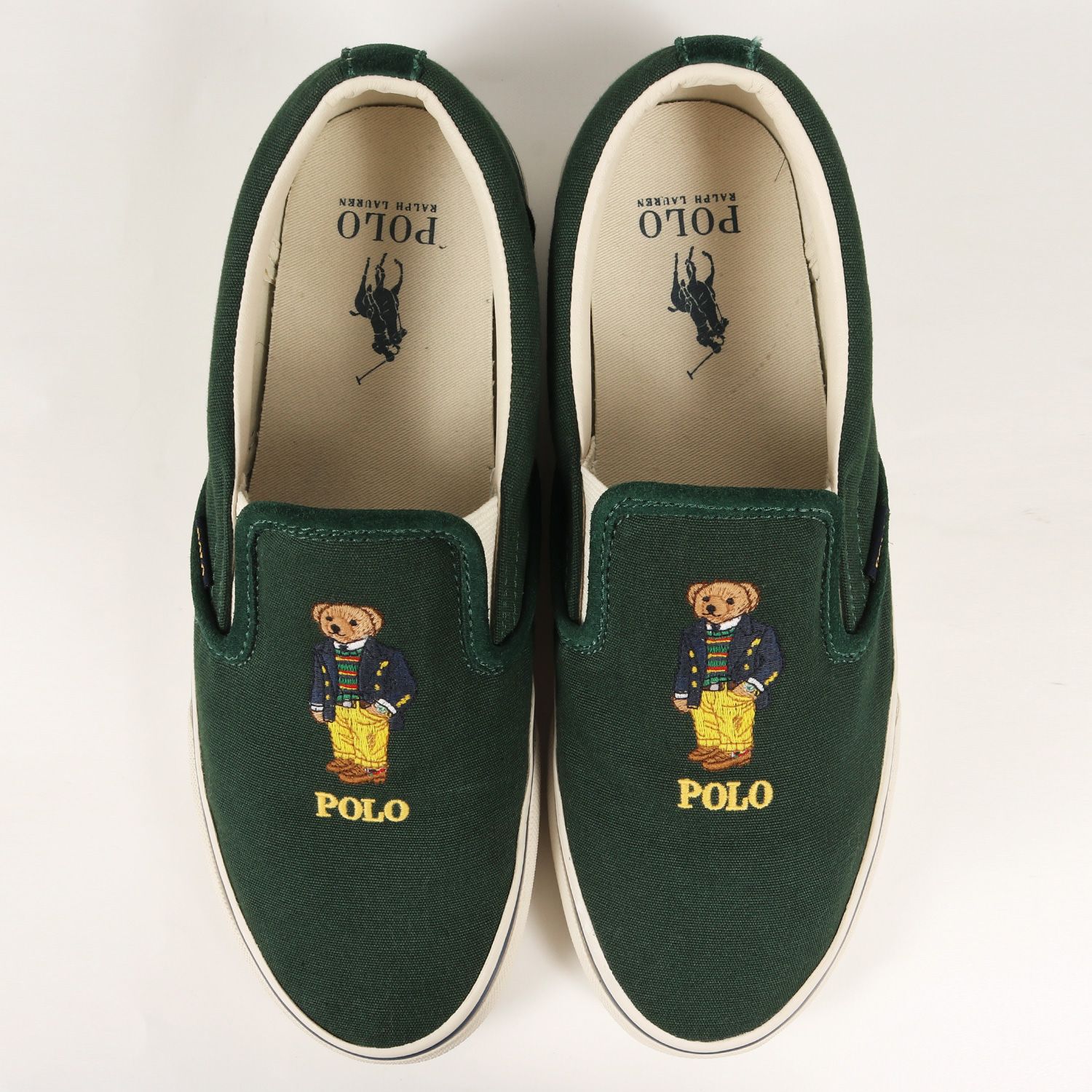 美品 POLO Ralph Lauren ポロ ラルフローレン ポロベア スリッポン 