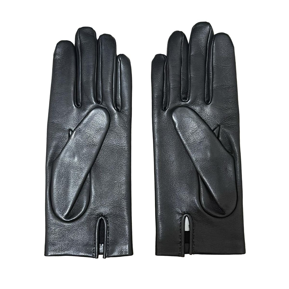 HERMES 黒 レザー 手袋 バックル付き Hermès レザー手袋 黒 バックル