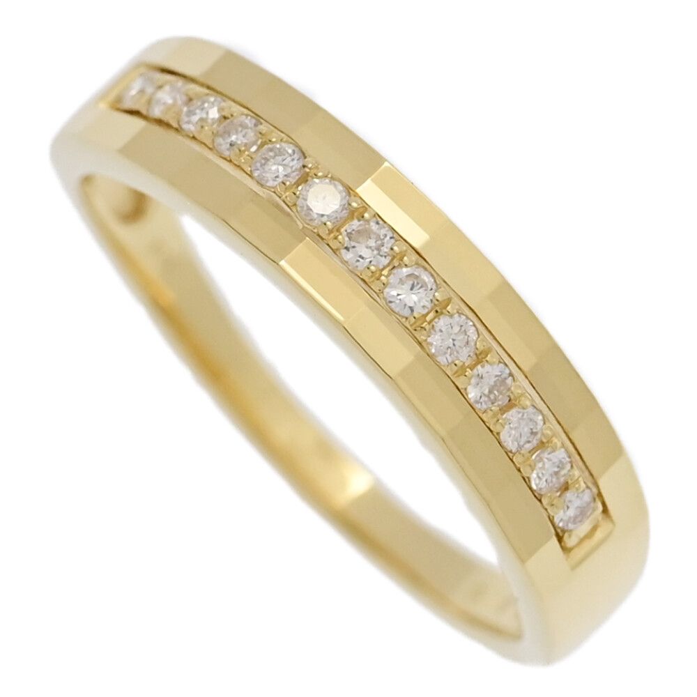 0.12ct/13P・ダイヤモンド リング・指輪/K18YG/750-2.7g/12号
