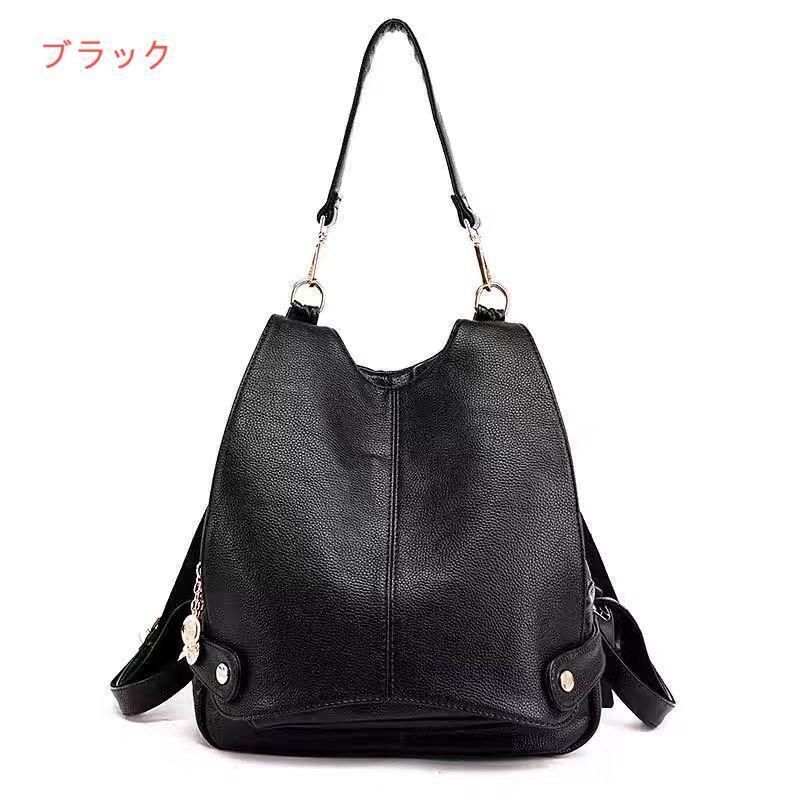2wayリュックレディースハンドバッグ鞄おしゃれ大人カジュアルファッション愛いかわいいレザー黒ブラック軽量オシャレ斜め掛け
