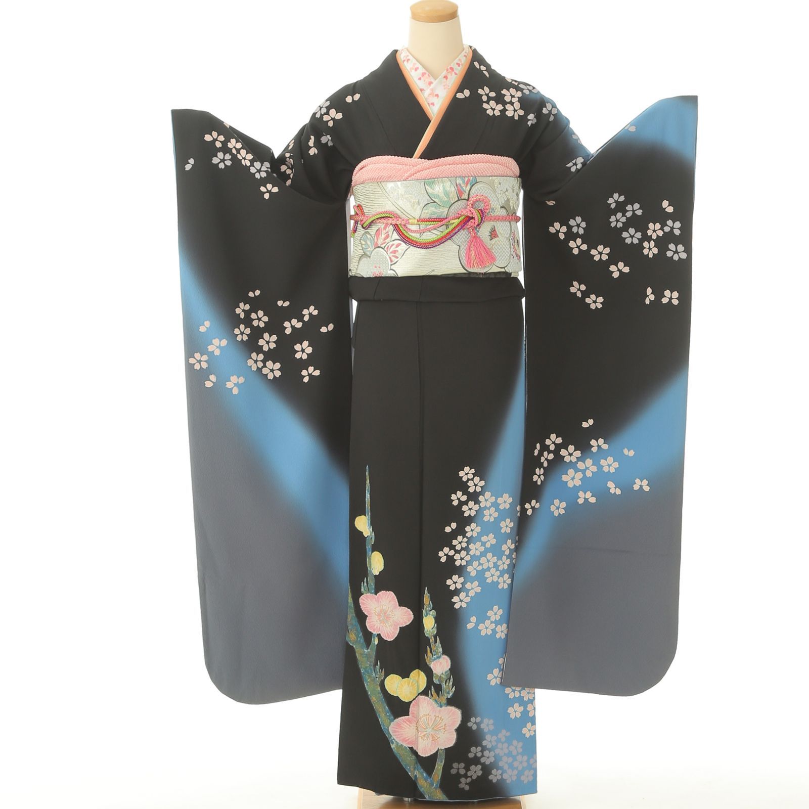 専用です！⭐️振袖フルセット　正絹振袖　成人式　黒系 r1449-f-00.jpg