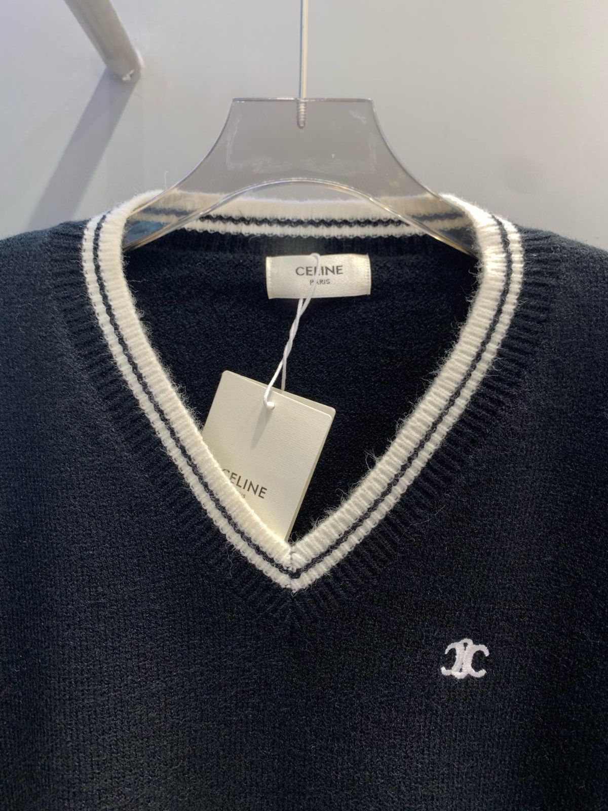 本日限定特価】Celine レディース Vネック ニットセーター