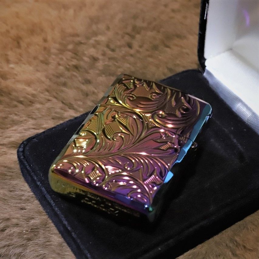 Armor ZIPPO LEAF レインボーチタンコーティング リーフ柄 アーマー ジッポ カッコイイ プレゼント 人気 ジッポー オイルライター  キラキラジッポー 金タンク アーマージッポー 深彫り カッコイイ エレガント 綺麗 - メルカリ