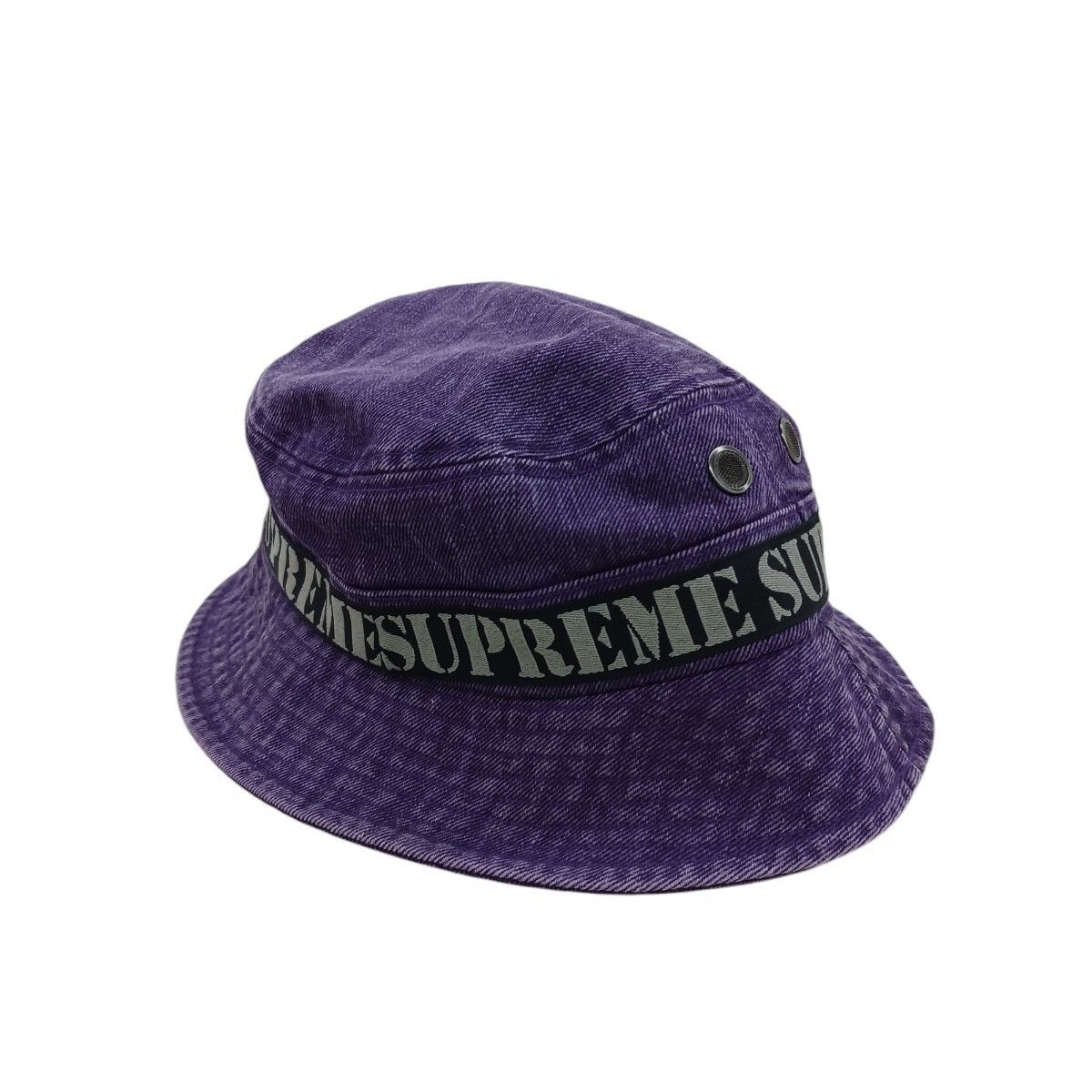 23SS 未使用品 Supreme SUPREME シュプリーム Stencil Webbing Boonie ブーニーハット 紫 サイズML